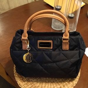Quilted nylon handbag